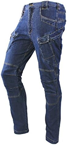 Ecsmart Outdoor Tactical Hiking Pants Denim Jeans (XX-Large, Blue)