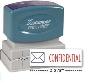 Amazon Spc スタンプ Xstamper 2色スタンプ デザイン Confidential Spc34 カラー レッド ブルー 印象 1 2インチ X 1 5 8インチ 11色展開 スタンプ 文房具 オフィス用品