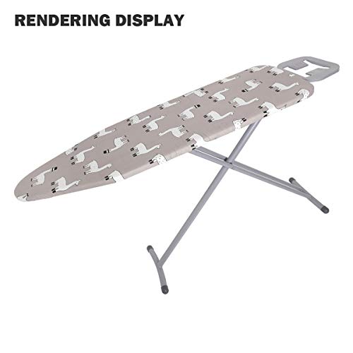 Ironing Board Cover and Thick Pad Standard Size 15" x 54",Elastic Edges and 4 Adjustable Fasteners Make 3 Layer Padded Ironing Board Cover Surface Smoother,1 Large Protective Scorch Mesh Cloth(Grey)