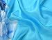 Invisible World Womens 100% Mulberry Silk Scarf Hand Painted Floral Turquoise