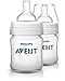 Philips Avent Anti-Colic Baby Bottles Clear, 4oz, 2 Piece