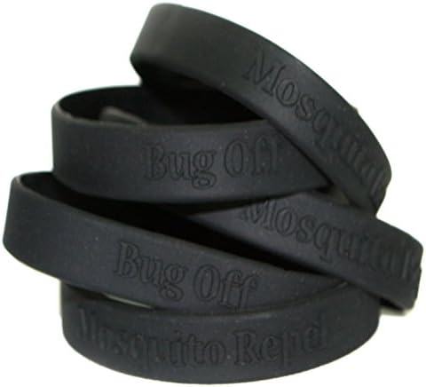 Mosquito Repellent Wristbands *5 Pack* (Black, Adult Size 8")