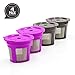 4 K-Cup Reusable Coffee Filters for Keurig 1.0 and 2.0 Brewers, K200, K250, K300, K350, K400, K425, K450, K460, K475, K500, K525C, K550 and K560, Refillable Coffee Pods Black and Purple
