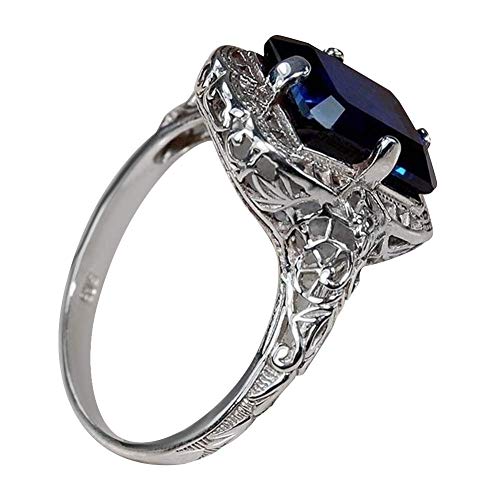 Huge Natural 3.5Ct Tanzanite 925 Silver Ring Women Wedding Engagement (mazarine #6)