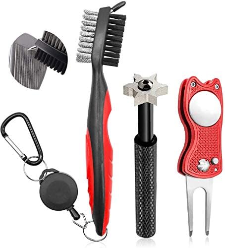 KAPUNOS Golf Club Cleaner Set,Golf Club Brush,6 Heads Golf Club Groove Sharpener,Golf Towel,Foldable Golf Divot Repair Tool with Ball Marker,Golf Accessories Gift Set,Golf Club Cleaning Kit KAPUNOS Golf Club Cleaner Set,Golf Club Brush,6 Heads Golf Club Groove Sharpener,Golf Towel,Foldable Golf Divot Repair Tool with Ball Marker,Golf Accessories Gift Set,Golf Club Cleaning Kit