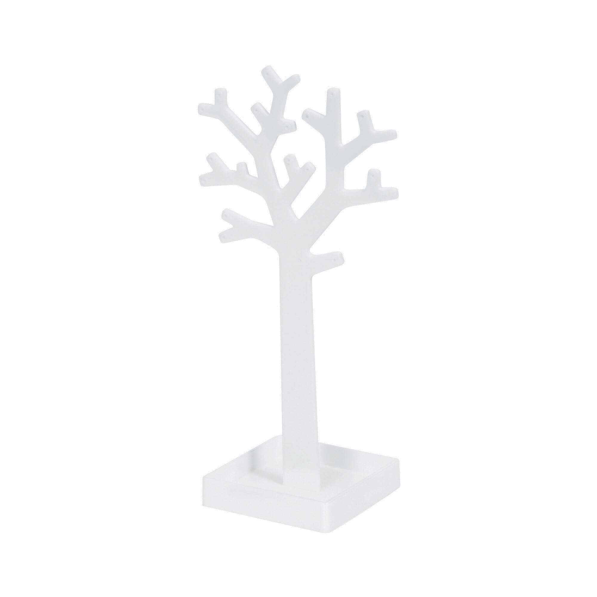 Compactor Vertical Tree Jewellery Stand, For Earrings and Bracelets, White, Polystyrene, Diameter 14.8 x 9.9 x H. 30 cm, RAN6047
