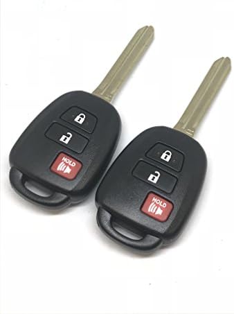 PAIR of REMOTE STORE Bundle New 3 Button Replacement For RAV-4 Keyless Entry Remote Head Key GQ4-52T &amp; New Duracell Battery