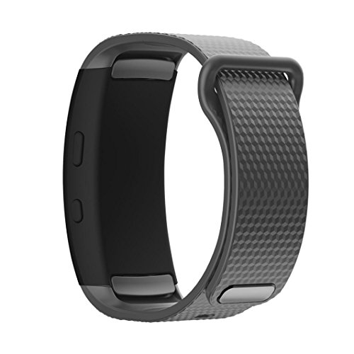 Lisin Soft Silicone Replacement Band Sport Strap For Samsung Gear Fit2 Pro Fitness (Gray) - Thumbnail 2