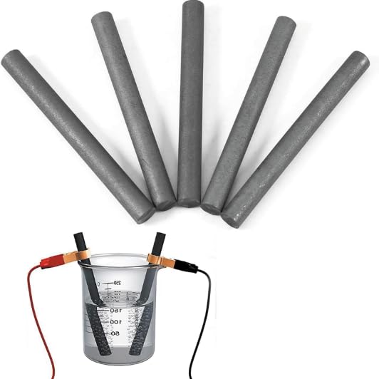 Marvellous 5PCS Graphite Rod, 99.9 Percent Electrode Graphite Cylinder Rods Length 100mm Diameter 10mm for Metallurgy Machinery Electronics Black