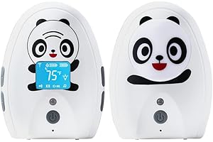 TimeFlys Audio Baby Monitor Portable, Two-Way Talk, Long Range up to 1000 ft, Temperature Monitoring and Warning, Lullabies, Vibration, LCD Display