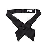 Black Satin Crossover Tie