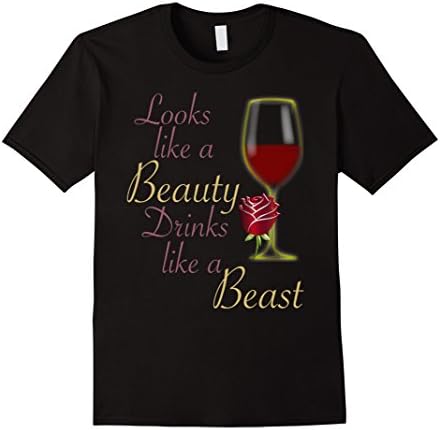Mens Looks Like a Beauty Drinks Like a Beast Shirt Medium Black