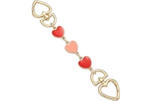 PYIDI Purse Strap Extender, Chain Strap for Purse, Bag Strap Extender, Purse Chain Extender, Chain Purse Strap, Bag Extender Purse Strap, Extender Purse Strap (Red-Pink Heart)