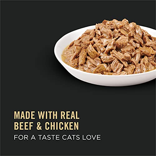 Purina Pro Plan High Protein Cat Food Wet Gravy, Beef and Chicken Entree (24) 3 oz. PullTop