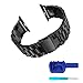 iWatch Band 42mm - MixcTech Stainless Steel Wrist Bracelet Clasp with Milled Polishing Shiny Solid Connector Buckle Strap for iWatch (Black)