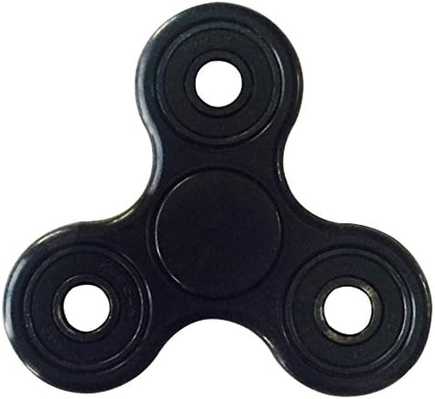NEW Premium Tri Fidget Spinner Hand Toy w/ hybrid ceramic 608 bearing (no cheap steel) for EDC, helps with ADHD, Anxiety issues in Kids & Adults, cube spinners, get it FAST w/ Prime! (Black/Black)