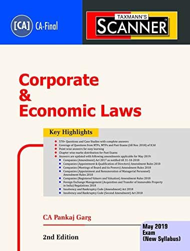 Scanner-Corporate & Economic Laws (CA-Final)(May 2019 Exam-New Syllabus) [Print Replica] Kindle Edition
