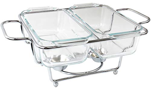Stainless Double Warming Buffet Food Container Chafing Dish Chafer 1.5 L - Thumbnail 4