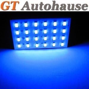 High Quality 1x NEW Car Interior Blue Color (24 LED Panel) with 3 Universal Fit Adapter