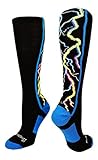 Lightning Bolt Electric Storm OTC Socks (Multi-Neon/Black, Medium)