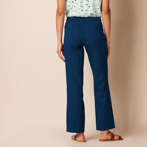 Amazon Essentials Women's Loose-Fit Drawstring Linen Blend Wide Leg Pants (Available in Plus Size)