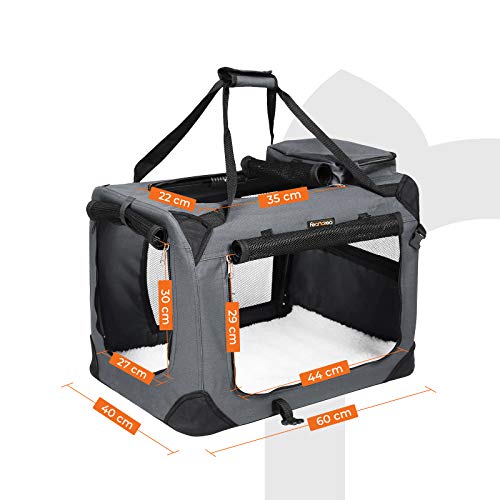 FEANDREA-Hundebox-Transportbox-Auto-Hundetransportbox-faltbar-Katzenbox-Oxford-Gewebe
