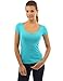 PattyBoutik Women's Scoop Neck Lace Up Back Blouse