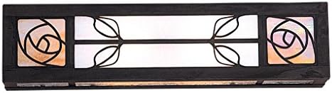 Arroyo Craftsman SCLB-18GWC-RC Saint Clair Light Bar, 18", Raw Copper Metal Finish, Gold White Iridescent and White Opalescent Combination Glass