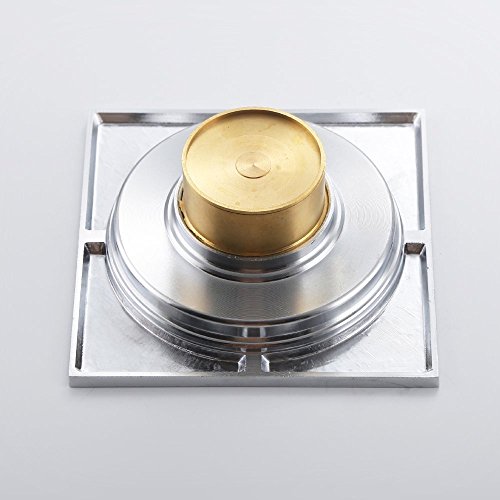 image for Mural Art 4x4 Inch Brass Shower Floor Drain Square Bathroom Tile Inser