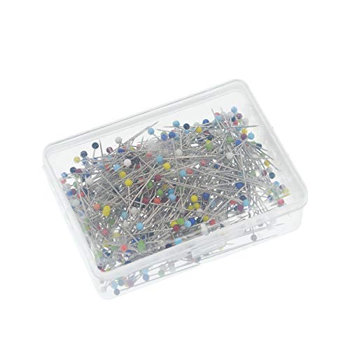 500 Pieces Sewing Pins 38mm Glass Ball Head Pins Straight Quilting Pins for Dressmaker Jewelry Decoration with Box