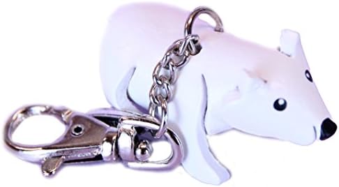 Polar Bear Charm Jewelry - Zipper Pull Charm - White Leather