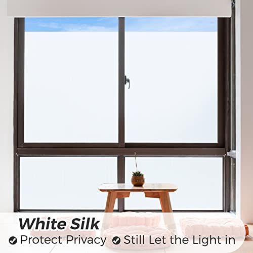 Window Privacy Film Privacy Window Film Heat Blocking: Frosted Glass Window Film Sun Blocking Non Adhesive Window Tint Static Cling for Window Film Home Office