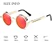 Dollger Vintage Steampunk Men Small Round Sunglasses Red Lens Gold Frame Mirrored Sunglasses