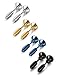 FUNRUN JEWELRY 4 Pairs Stainless Steel Punk Rock Womens Mens Screw Stud Earrings 4 Colors