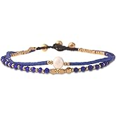 Made by Nami Boho Surfer Anklet Waterproof & Adjustable Beaded Anklets for Women Beachy Ankle Bracelet Made from Waxed Cotton Rope and Beads for Summer and Hippie Style