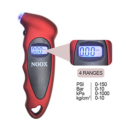 NOOX Tire Gauge Digital Tire Pressure Gauge for Bicycle Car Truck Jeep Sedan Limousine Wagon Coupe CV/EV/SUV/PV/PC Roadster Convertible Van BUS Taxi Ambulance Motor Bicycle 150 PSI - Thumbnail 4