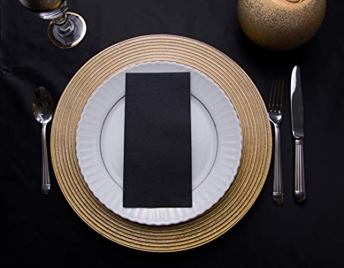 Moyes Home Feel-Linen Air Laid Guest Napkins-Folded Size is 8x4 inches,Durable Cloth-Like-Pack of 50 Disposable Like Soft & Comfortable Perfect Dinner Napkins for Kitchen,Parties,Weddings (Black) - Thumbnail 3