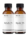 MedPeel Alpha Beta Daily Exfoliator Set - 2% Salicylic 1oz, 10% Glycolic 1oz
