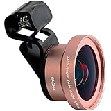 Universal 2 in 1 Phone Camera Lens Kit - 0.45X Super Wide Angle Lens &amp; 12.5X Macro Lens for iPhone X/8/8 Plus/7/7 Plus/6s/6s Plus/6/6 Plus/iPad,Samsung Galaxy Note Android Smartphone (Pink)