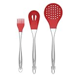 The Mexican Kitchen By Rick Bayless 3 Piece Stainless Tool Set, Red