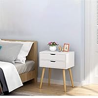 US Fast Shipment Quaanti End Table Night Stand Storage Shelf Side Table Shelf and Cabinet Small Accent Table Nightstand Bedroom Bedside Table Modern Design Accent Table,Easy Assembly (A)