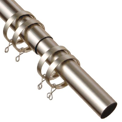 Poles Apart Extendable Curtain Pole Satin Silver 200 380 Cm