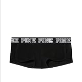 Victoria's Secret PINK Logo Boyshort Panty Pure Black (Medium)