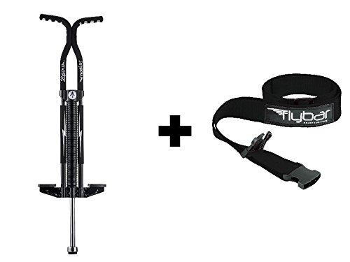 Flybar Foam Master Pogo Stick with Quick Release Pogo Carry Strap Combo (Black/Silver w/Black Strap) - Thumbnail 4