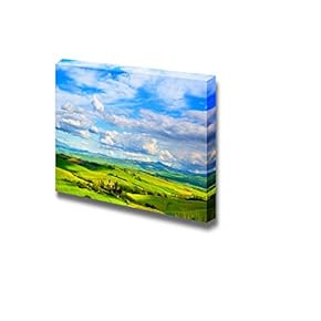 Canvas Prints Wall Art - Tuscany, Farmland and Cypress Trees Country Landscape | Modern Wall Decor/Home Decoration Stretched Gallery Canvas Wrap Giclee Print. Ready to Hang - 12" x 18"