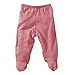 Babysoy Comfy Basic Baby Girl Footed Pants (6-12 Months, Pink Lemonade)