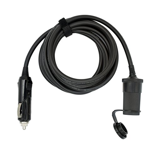 Carviya High Power 12V-24V Universal Car Cigarette Lighter Extension Socket Power Extension Cord (RVV 2 x 17AWG Pure Copper Wires) With 15A Fuse For GP,Air pump,etc.Car Equipment (3ft)