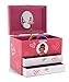Jewelkeeper Girl's Musical Ballerina Jewelry Storage Box with 2 Pullout Drawers, Pretty Hearts Design, Swan Lake Tune