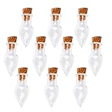 10Pc Mini Glass Bottle Tear Drops Jars Vials Wish