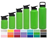 Simple Modern 22 oz Summit Water Bottle + Extra Lid - Vacuum Insulated Double Wall Metal Canteen 18/8 Stainless Steel Flask - Green Hydro Travel Mug - Candy Apple